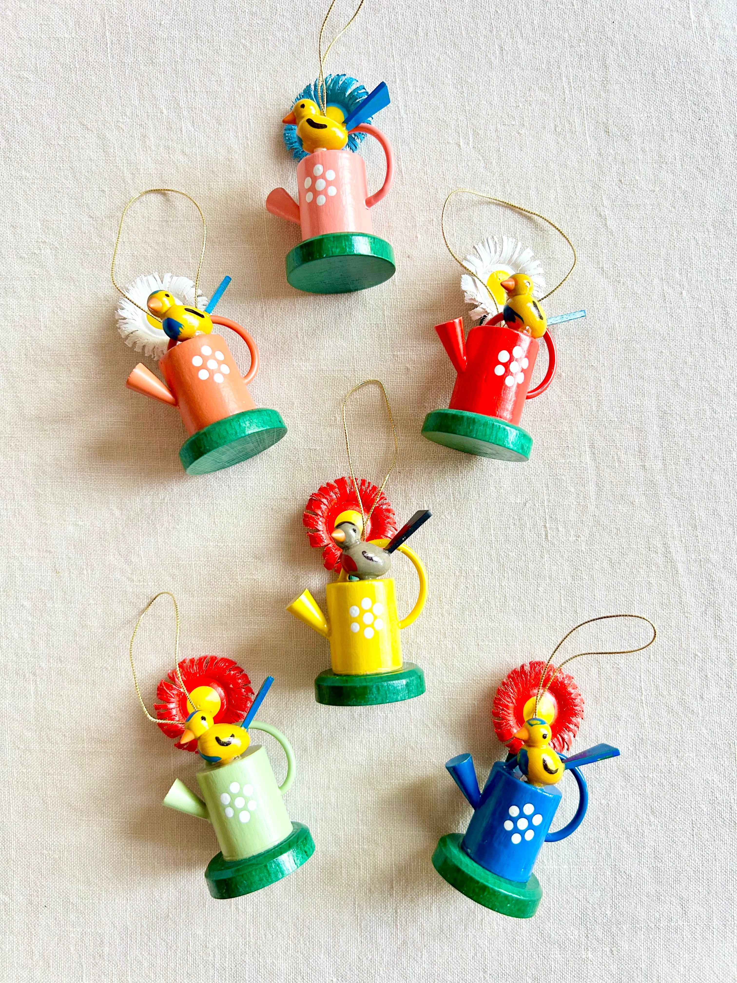 Watering Can Ornaments S/6