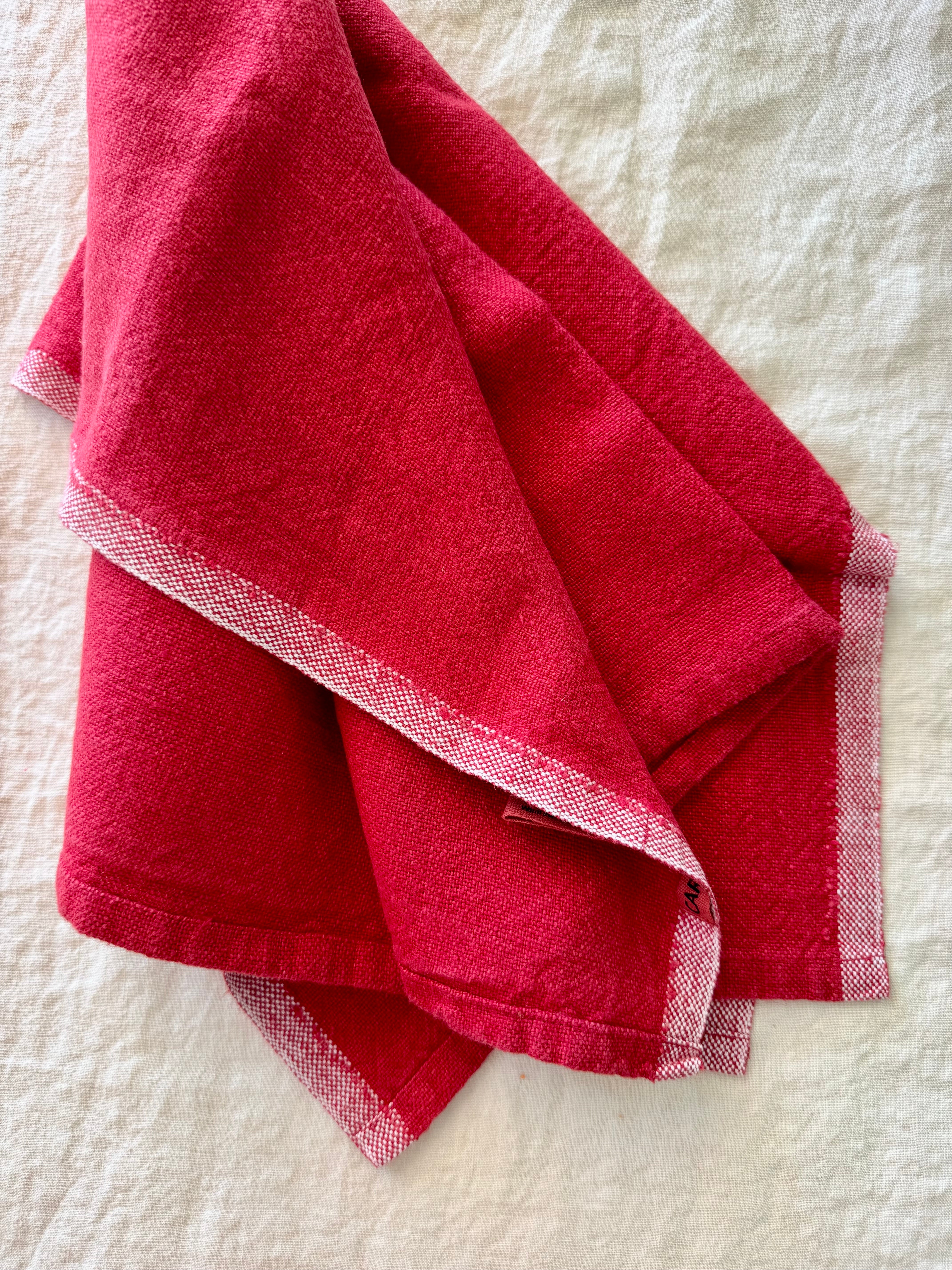 Russo Linen Kitchen Towels - Red - S/2