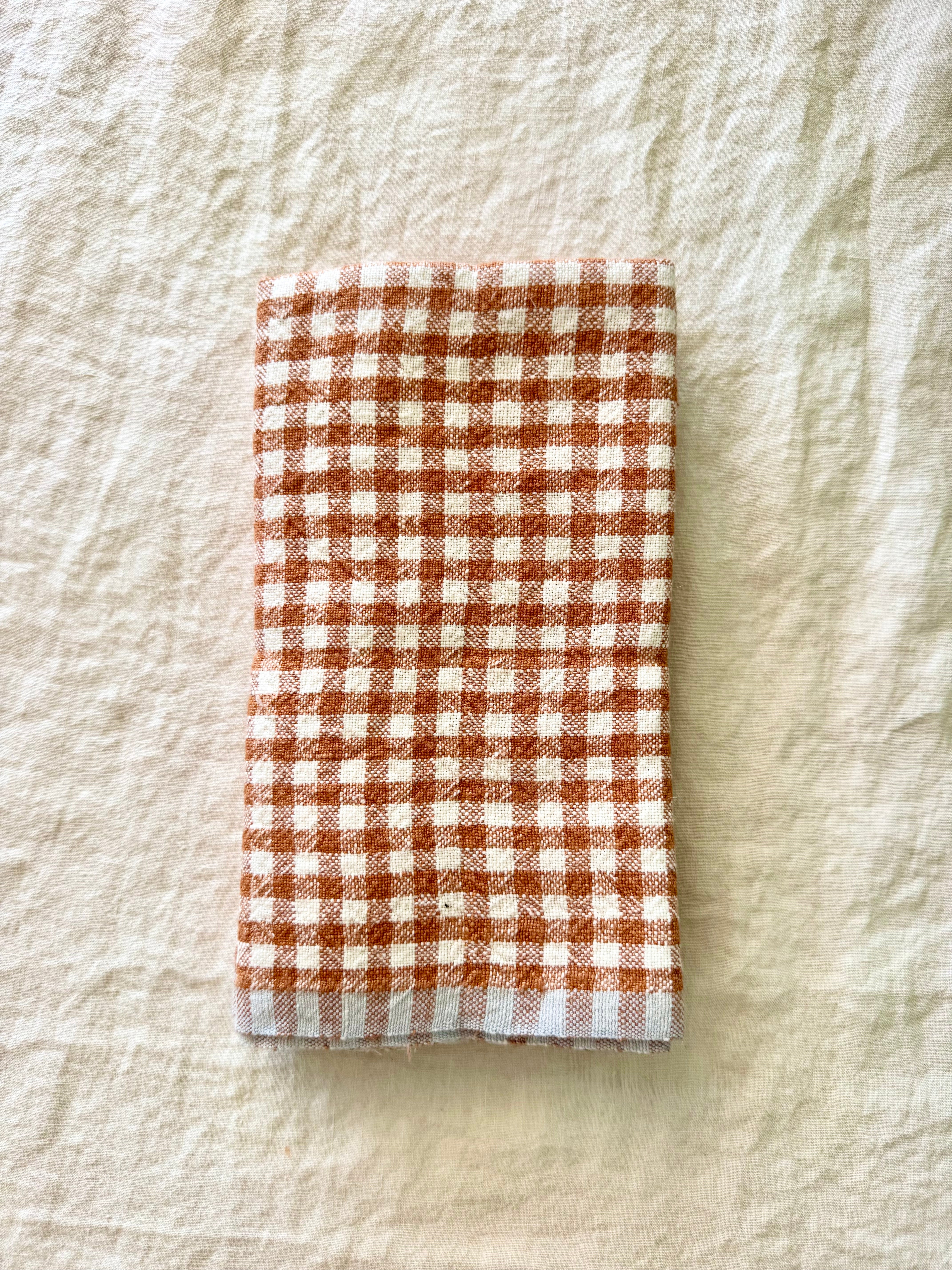 Bonnieux Gingham Kitchen Towels - Nutmeg - S/2