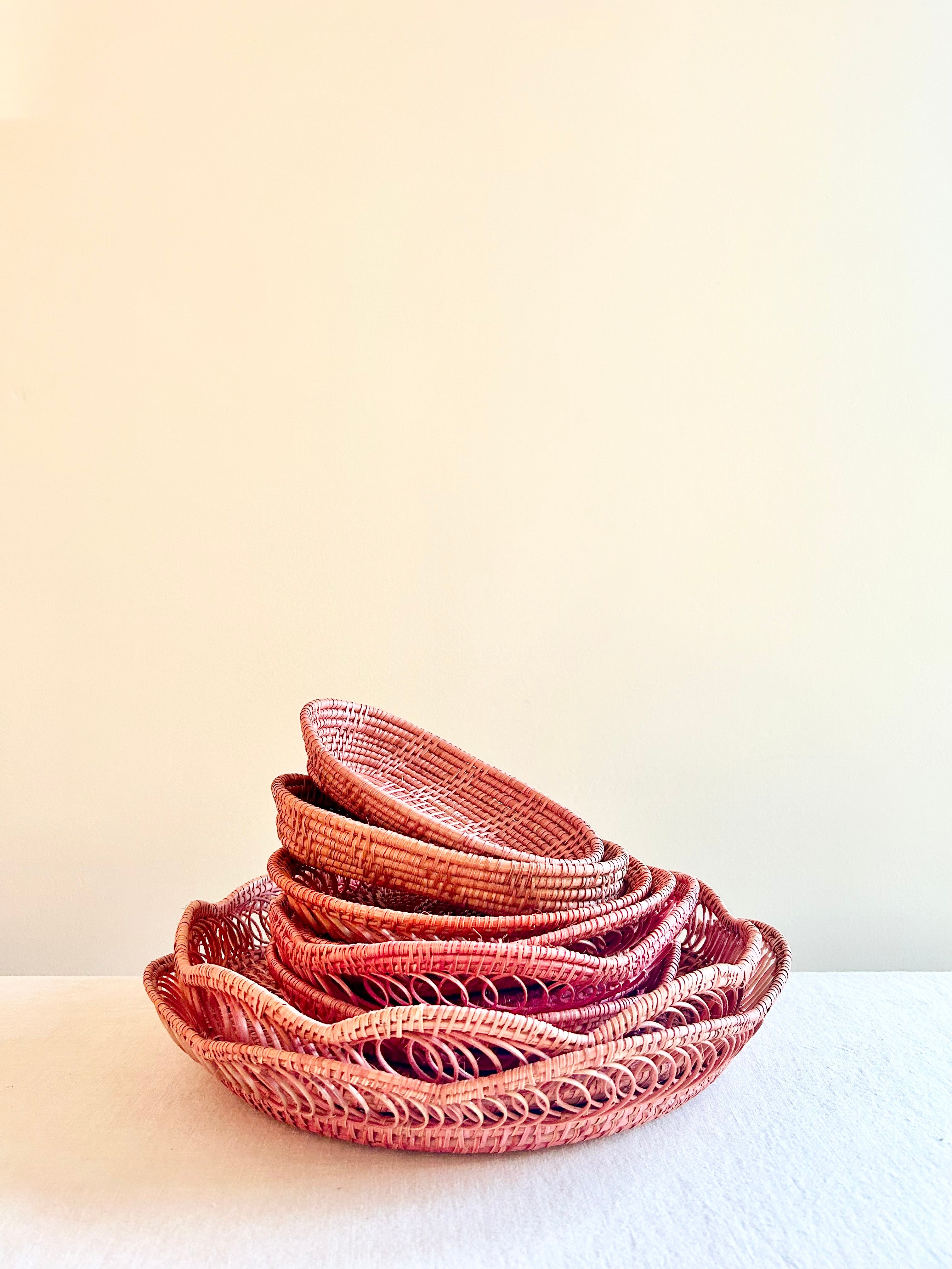 Tissé Oval Basket - 7" - S/4 - Peachy