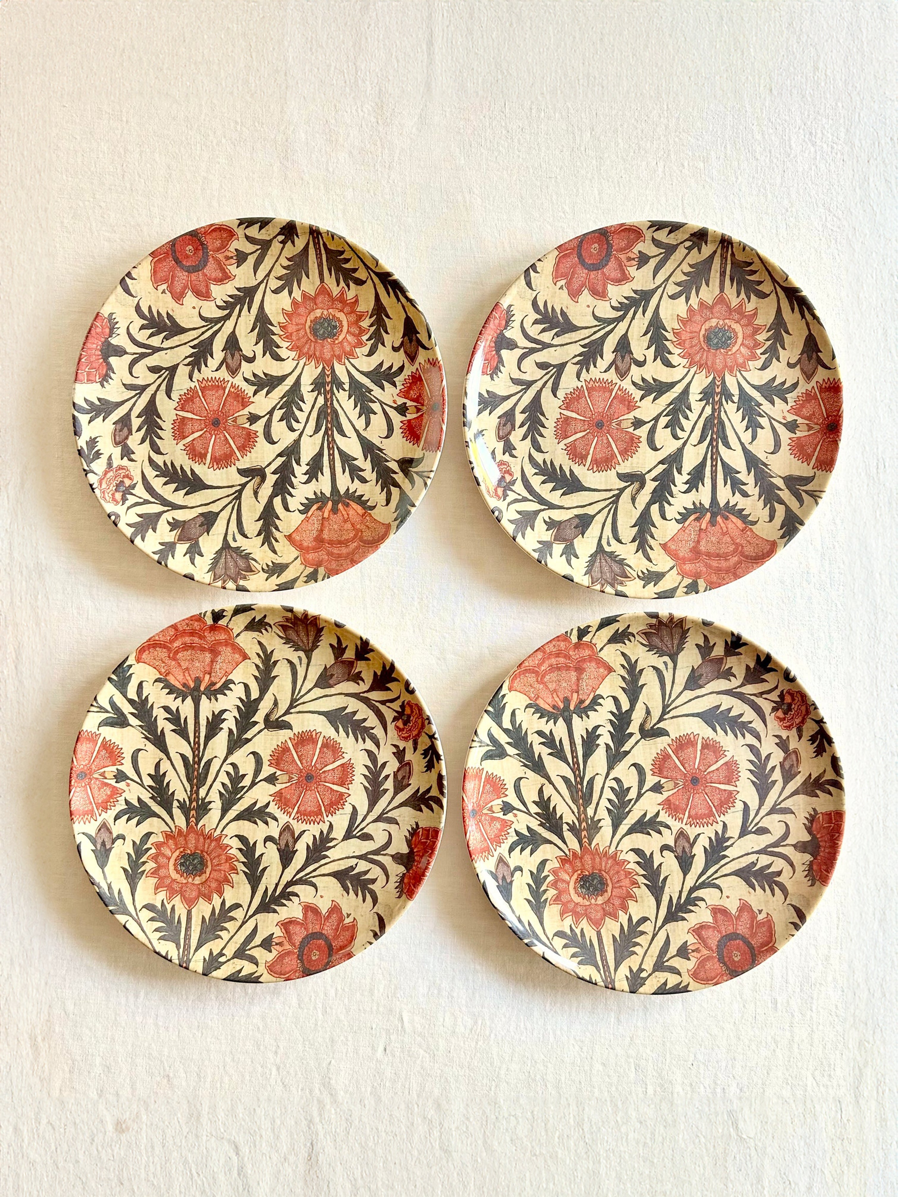 Kalamkari Melamine Dinner Plates S/4