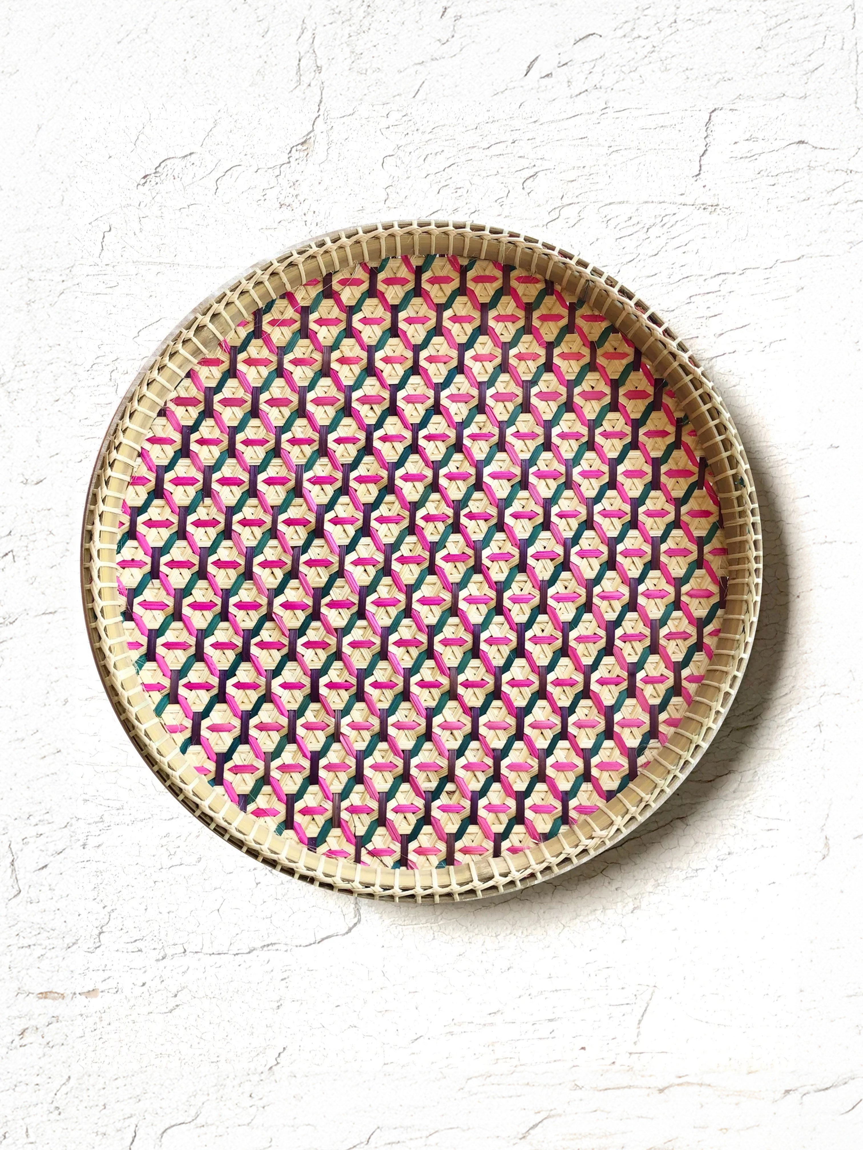 Mosaic Placemat/Tray 12" - Pink Natural