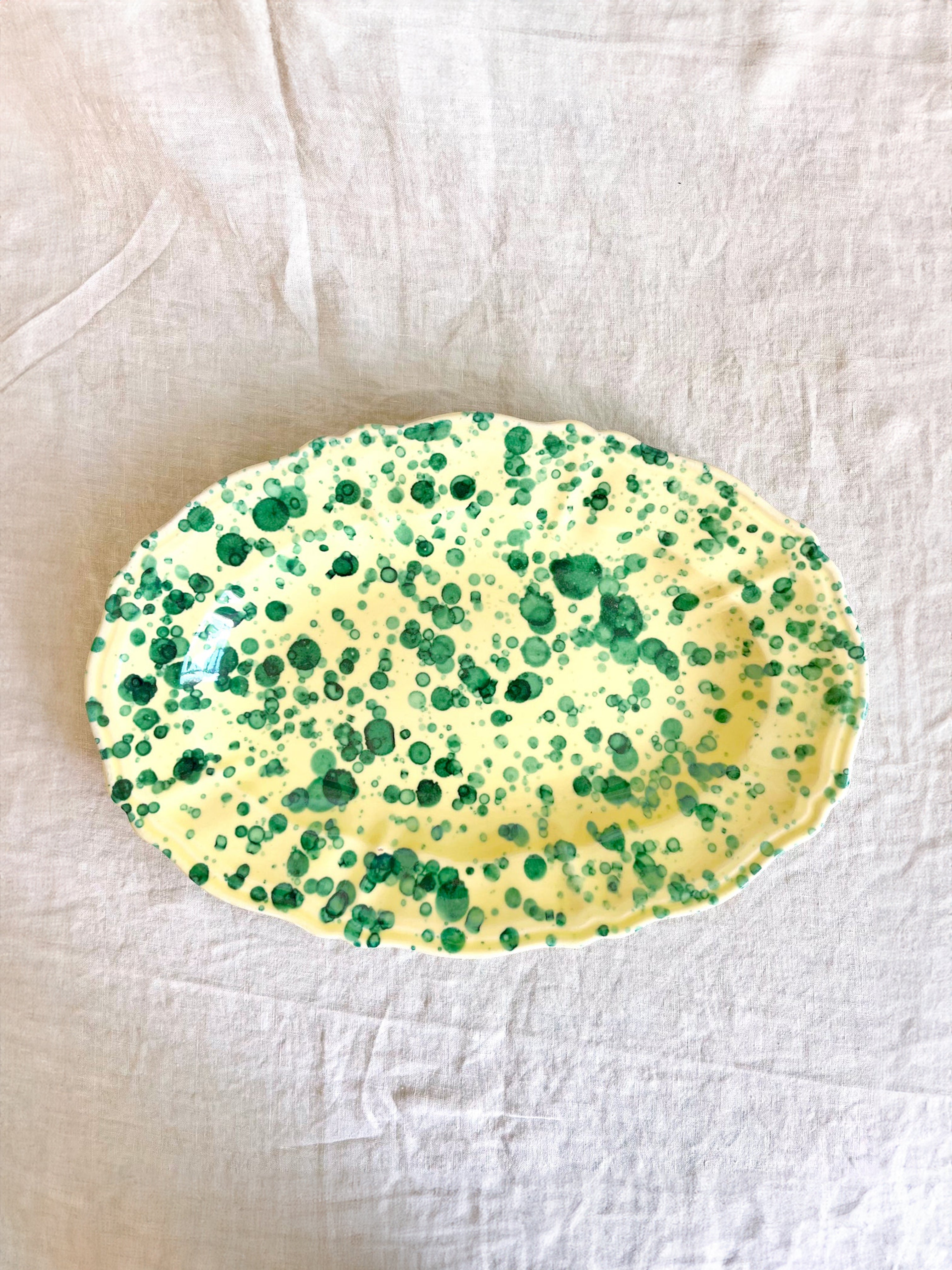 Pompeii Oval Platter - Emerald 14 "