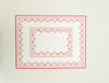 rectangular ivory and red embroidered placemat 