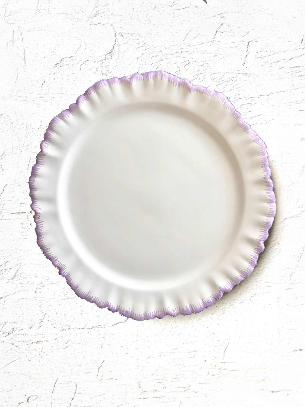 Ruffle Charger Ceramic Purple Edge Plate