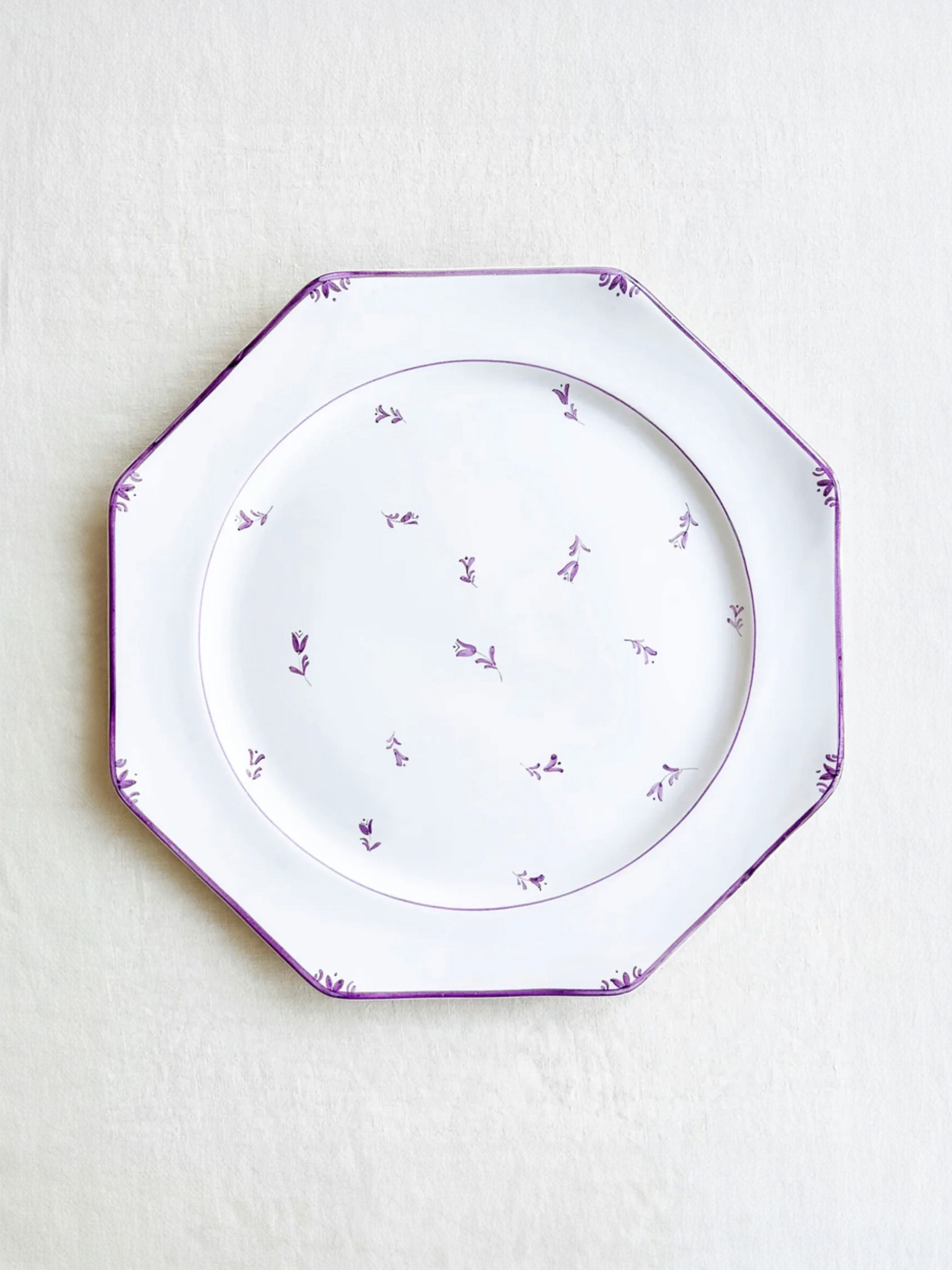 Sainte Marie Charger Plate ~ Tulips ~ Lilac - S/4