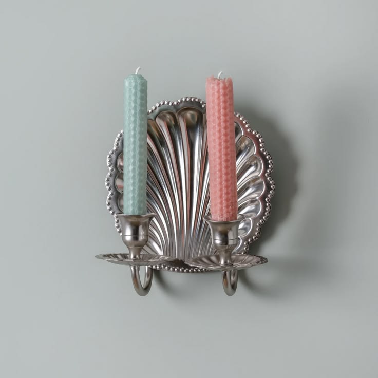Scallop Shell Sconce Double - Chrome