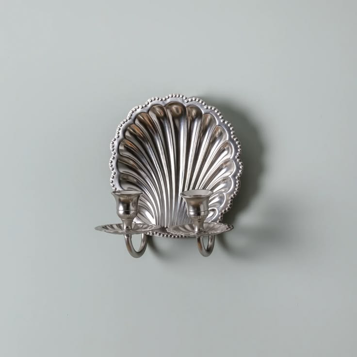 Scallop Shell Sconce Double - Chrome