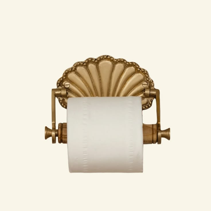 Seaside Toilet Roll Holder - Brass