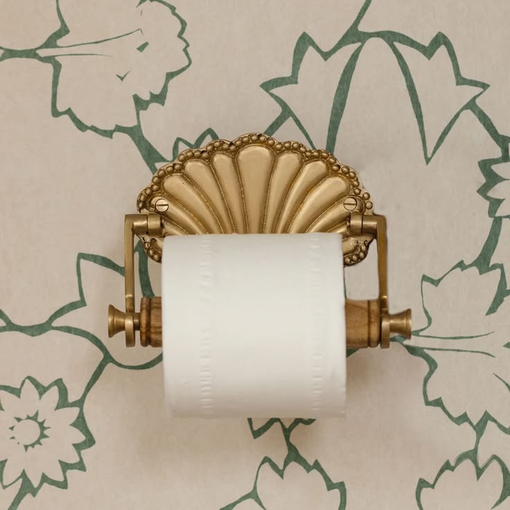 Seaside Toilet Roll Holder - Brass