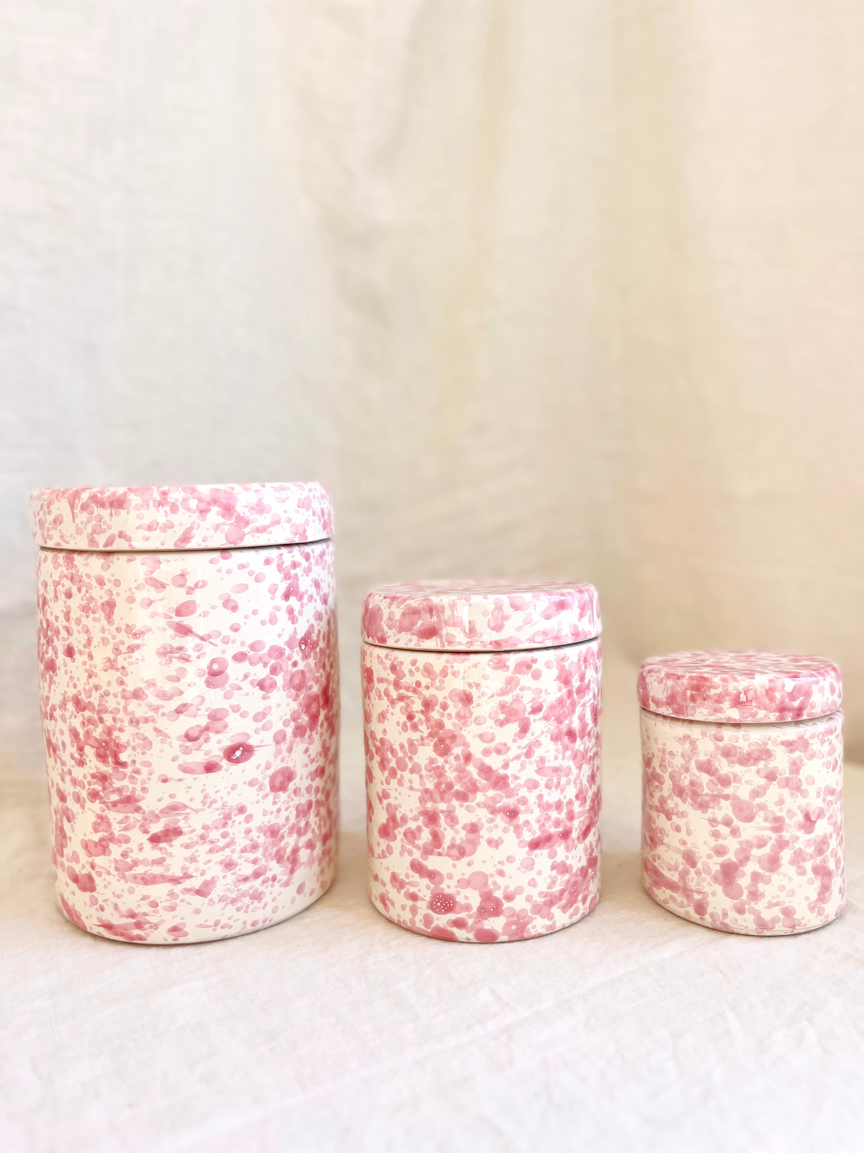 Pompeii Canisters - Pink - 3 Sizes