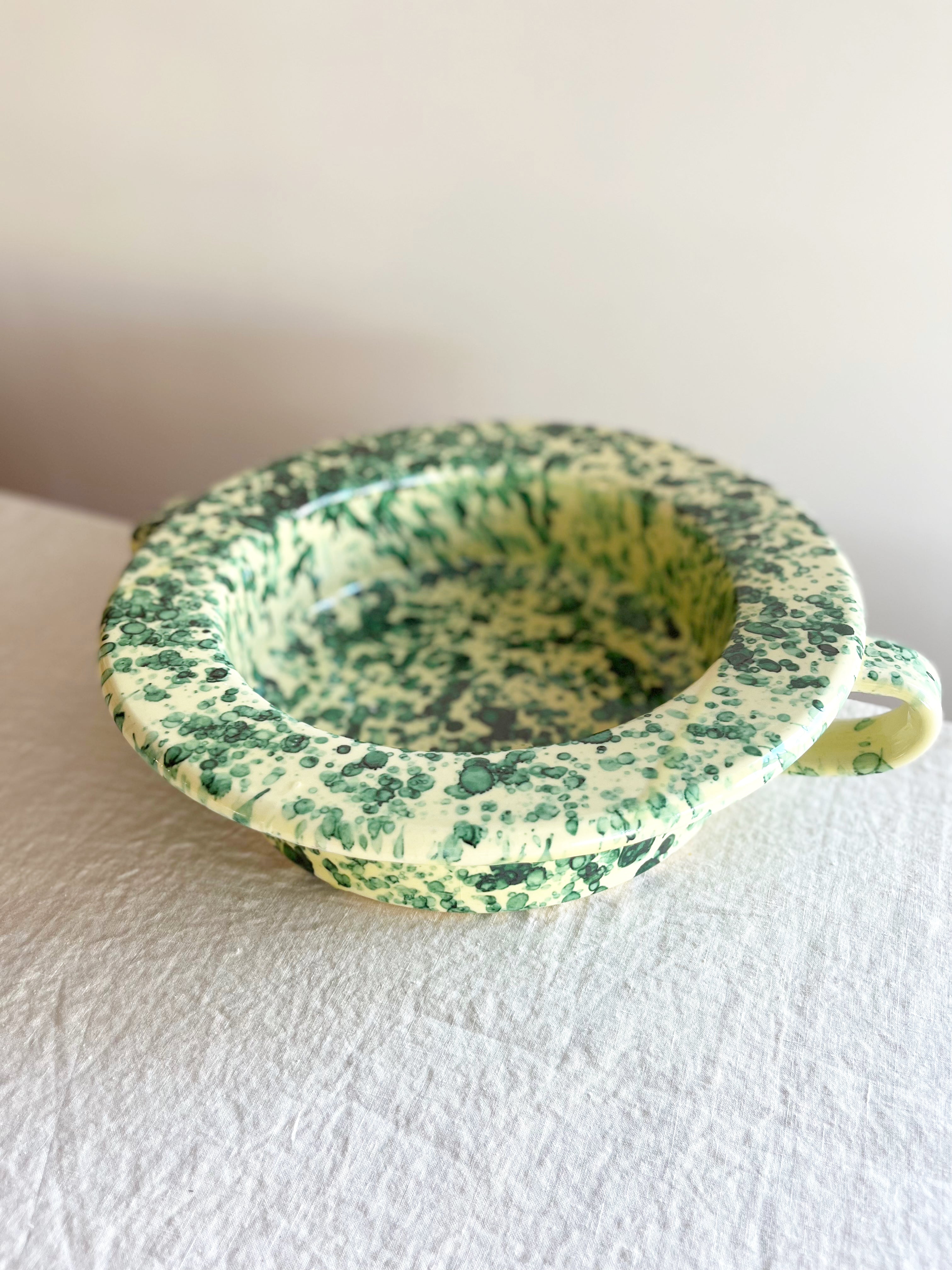 Pompeii Handled Fruit Bowl -Emerald