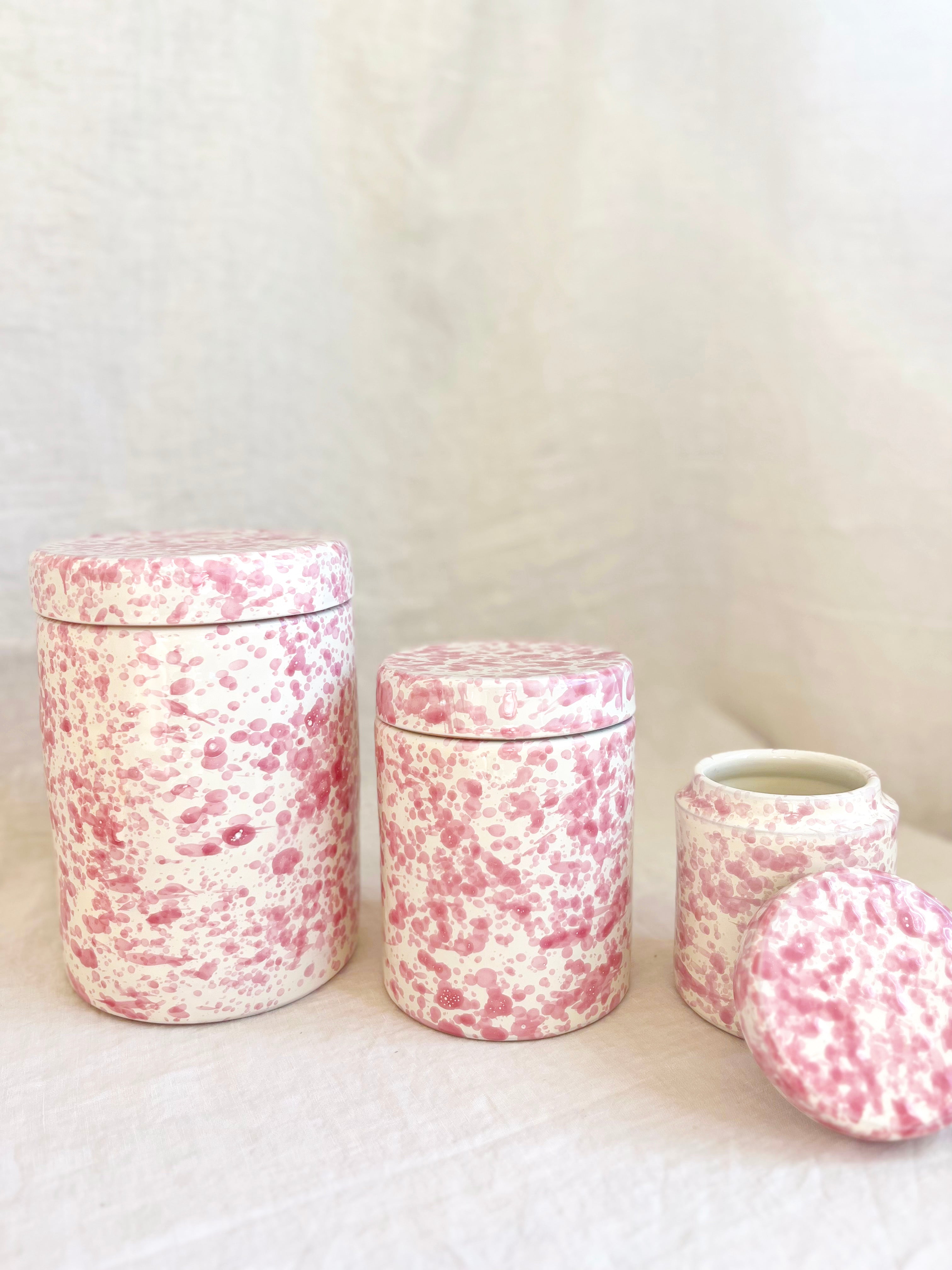 Pompeii Canisters - Pink - 3 Sizes