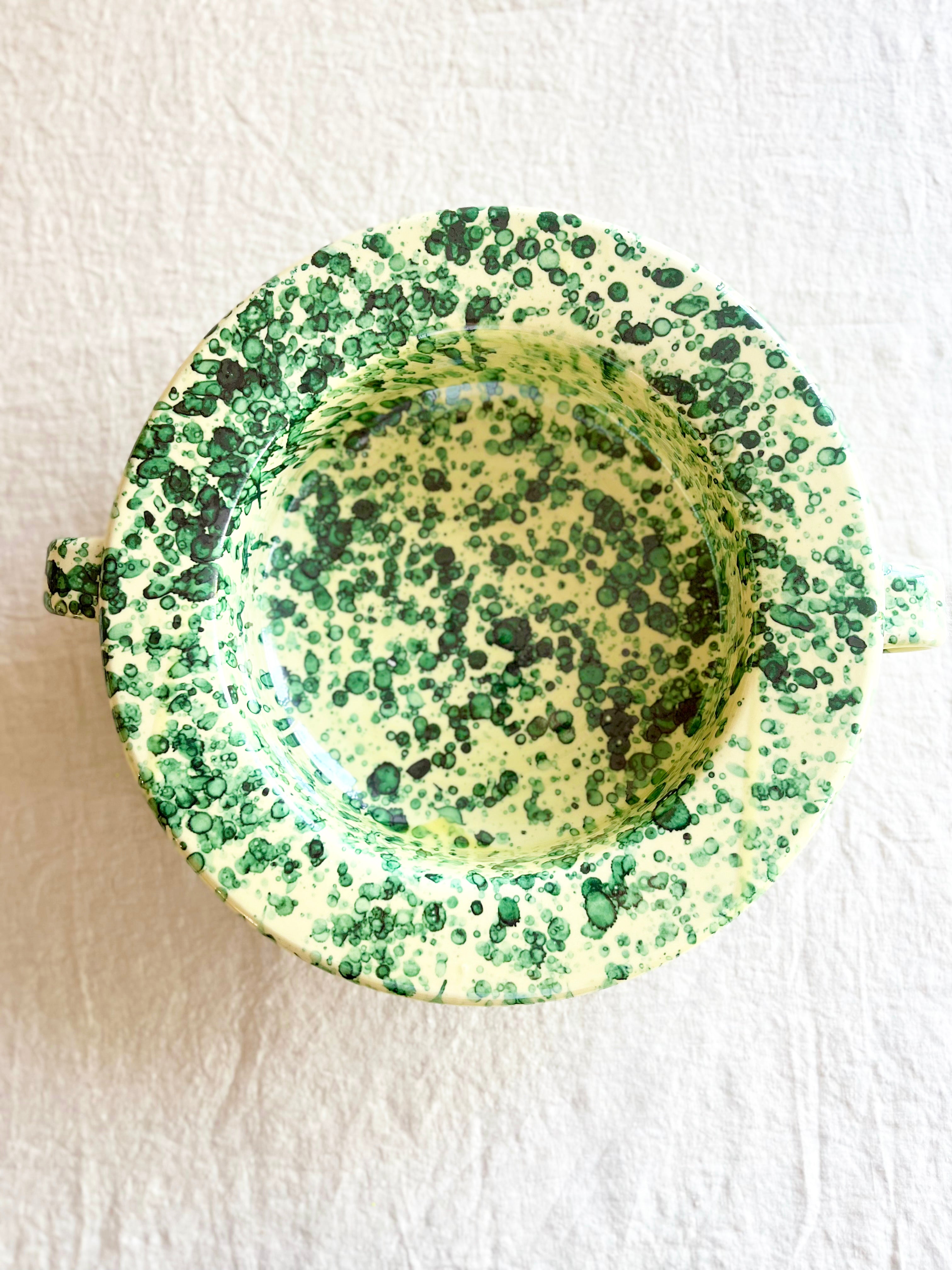 Pompeii Handled Fruit Bowl - Emerald