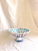 white hand painted compote bowl pattern 1