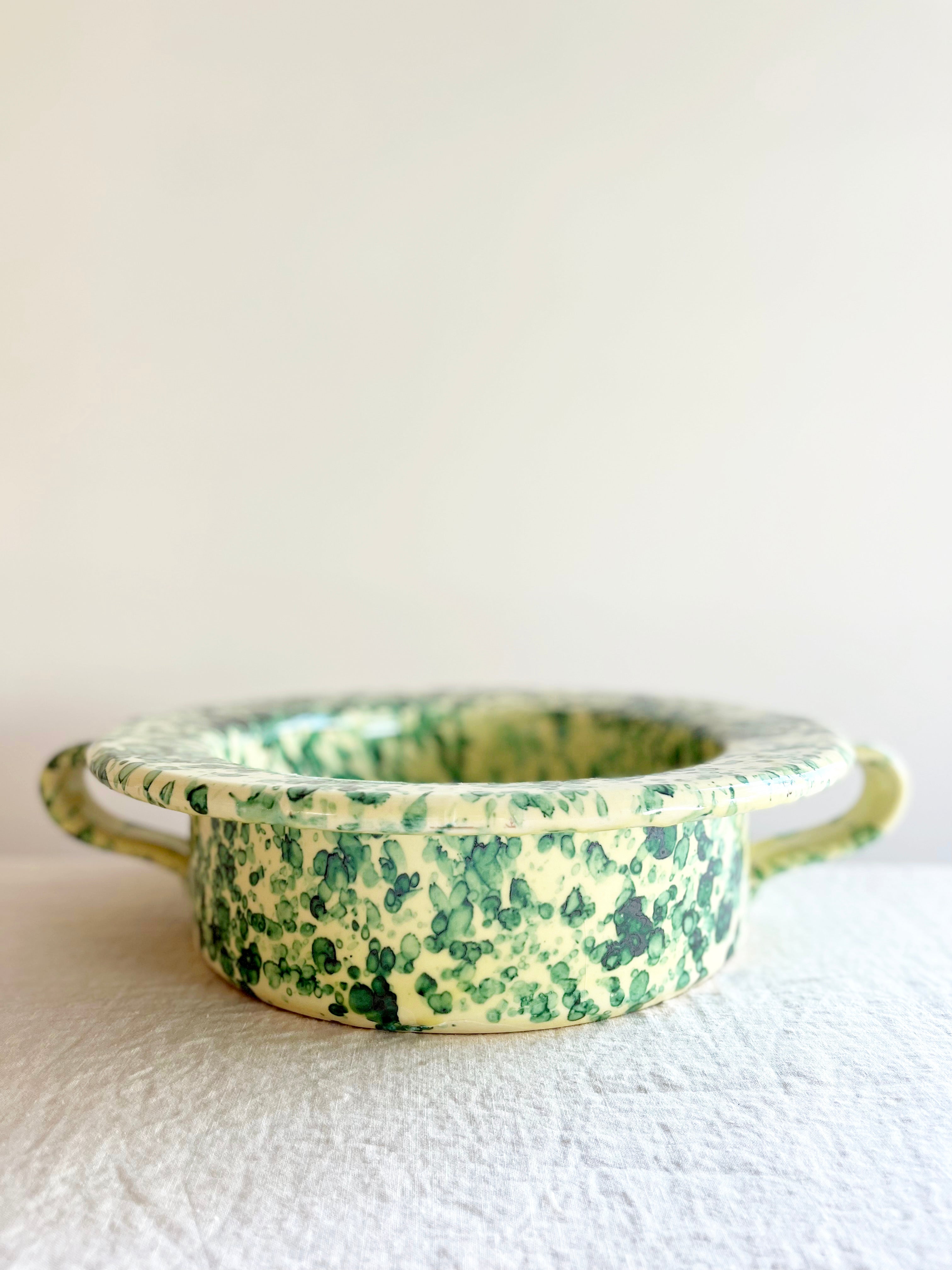 Pompeii Handled Fruit Bowl - Emerald