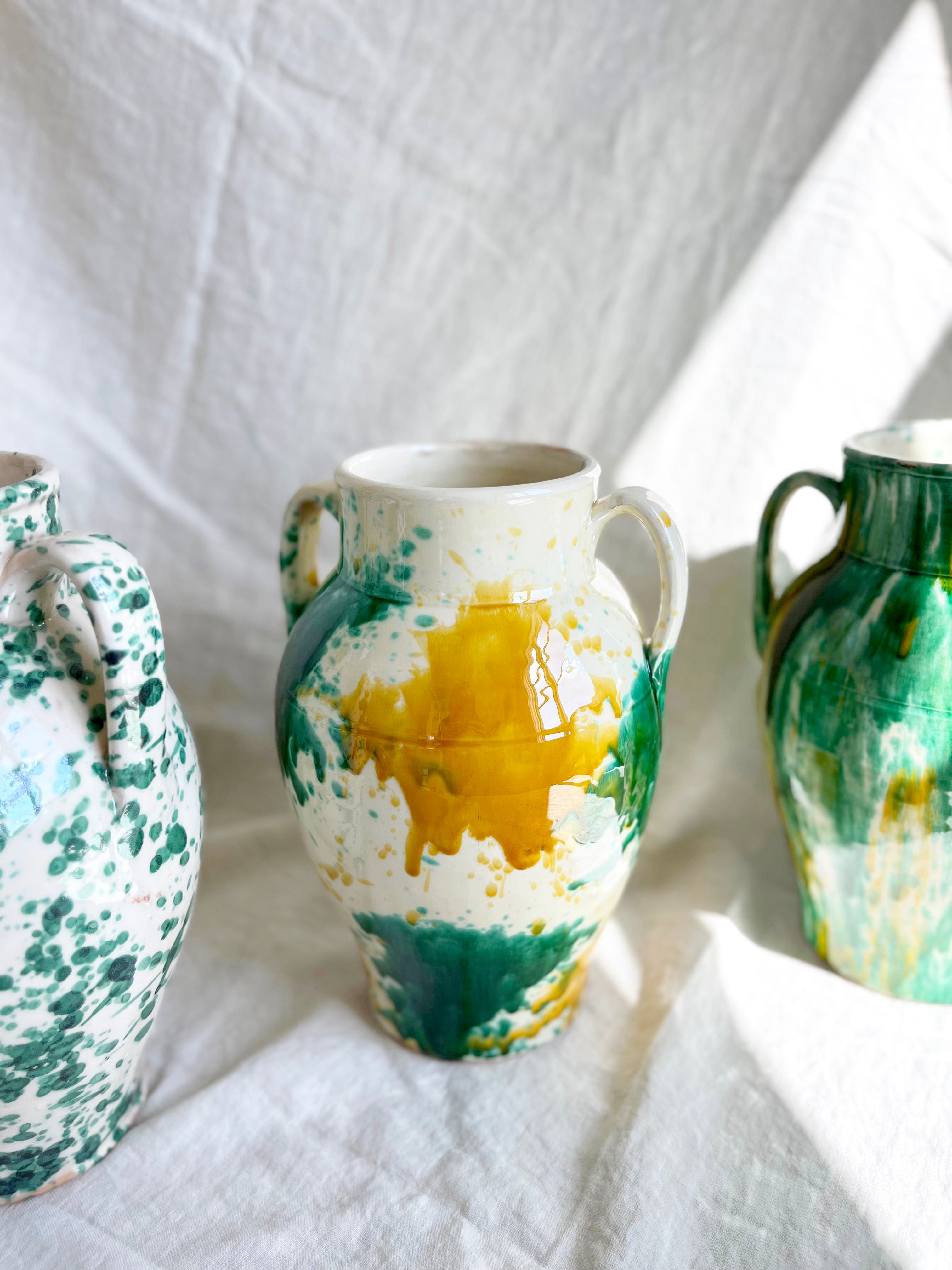 Ostuni Cask Vase - Mustard & Jade