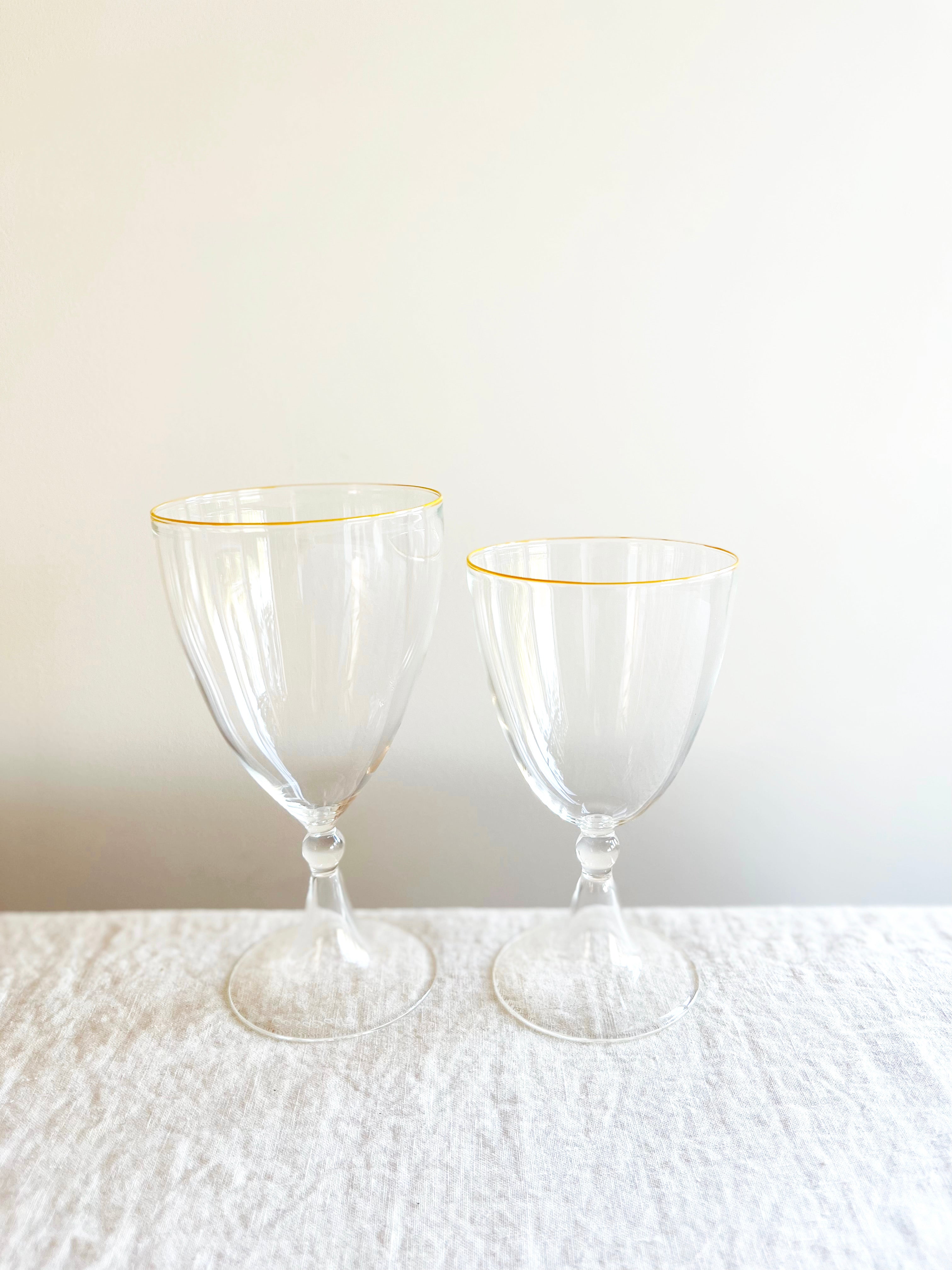 Rita Red Wine Glass - Yellow Rim- S/6