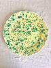 green and cream round spatterware platter