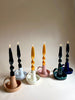 glazed ceramic taper candle holder in all color options