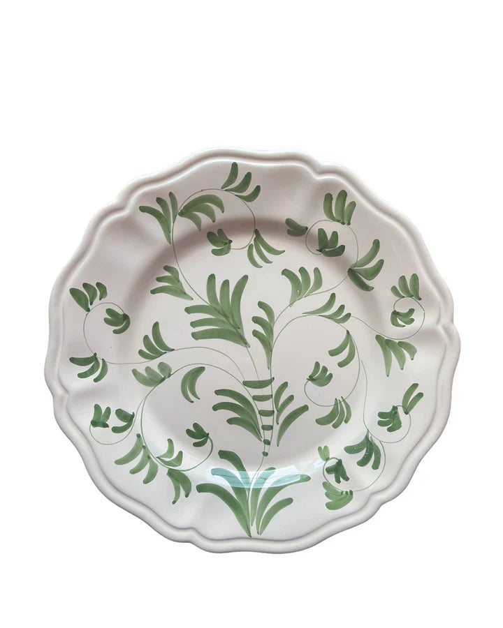 Fresco Dinnerware - White & Emerald