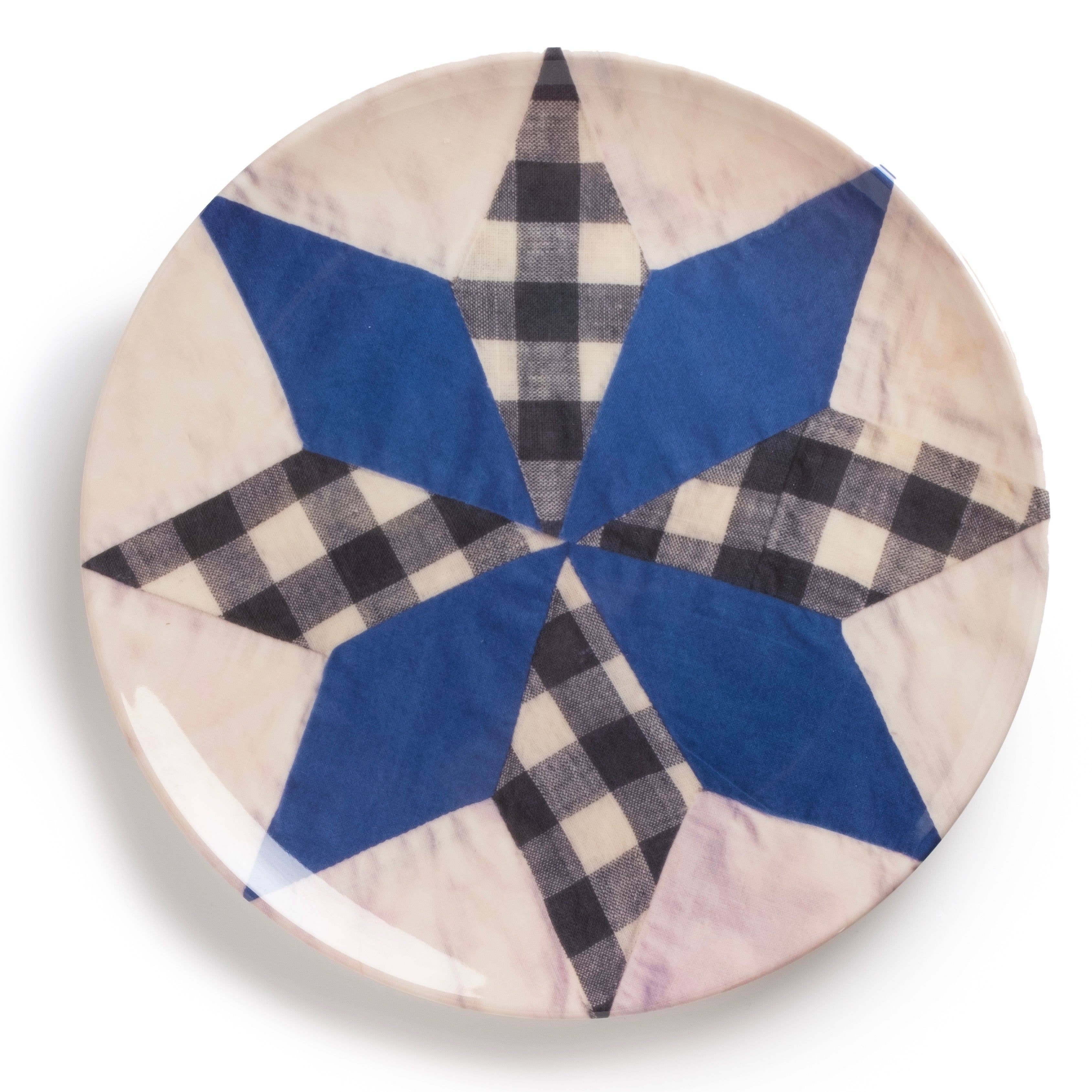 Quilted Kansas Melamine Dinner Plates - S/4