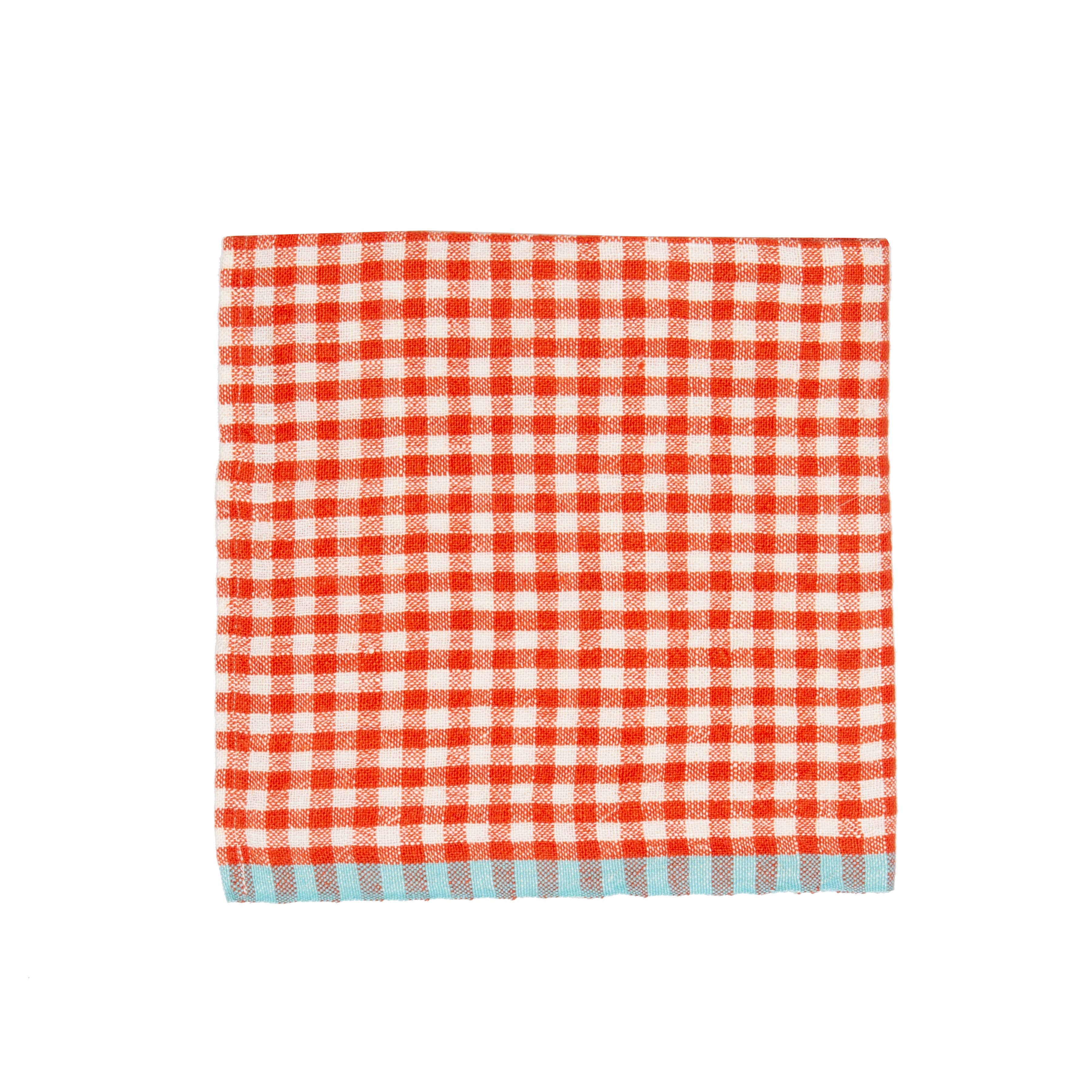 Bonnieux Gingham Napkins- Orange - S/4