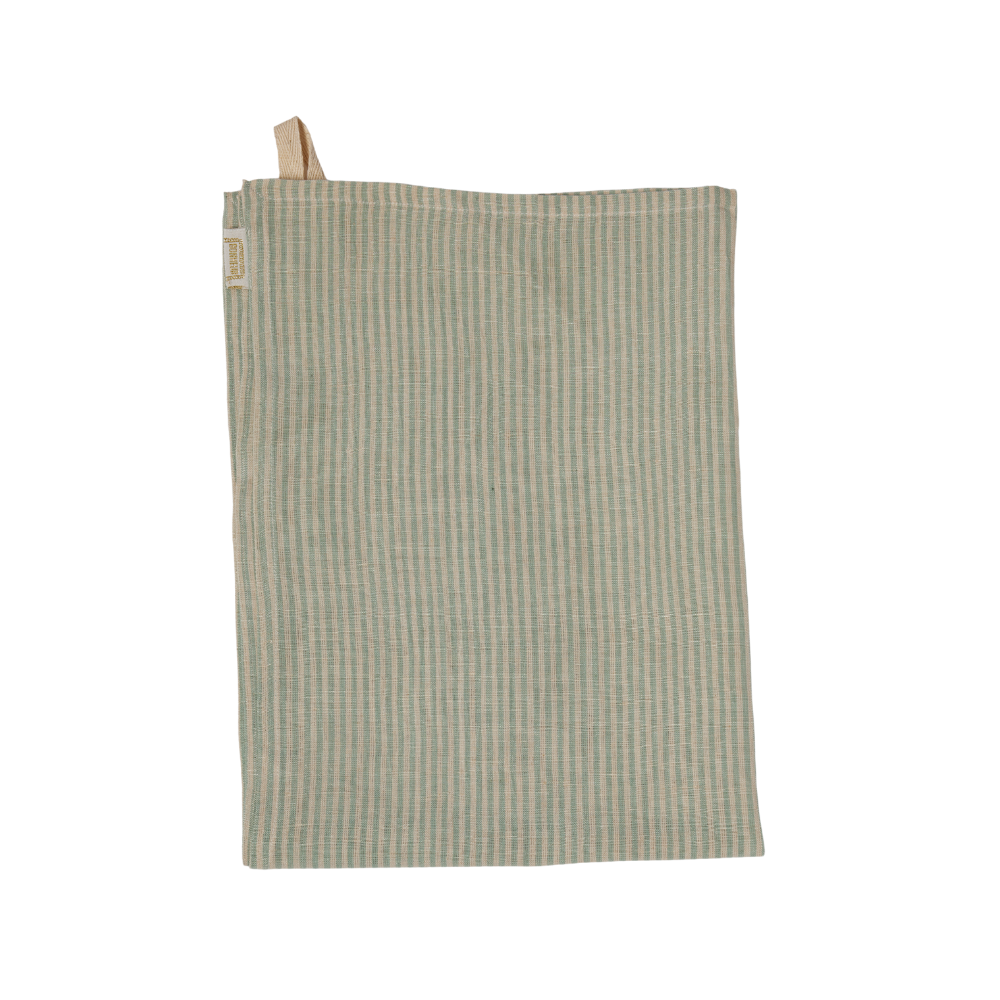 Mara Tea Towel - Blue Green Stripe
