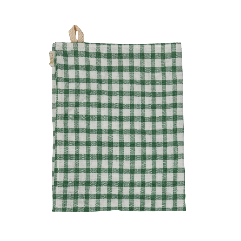 Mara Tea towel - Green Checks