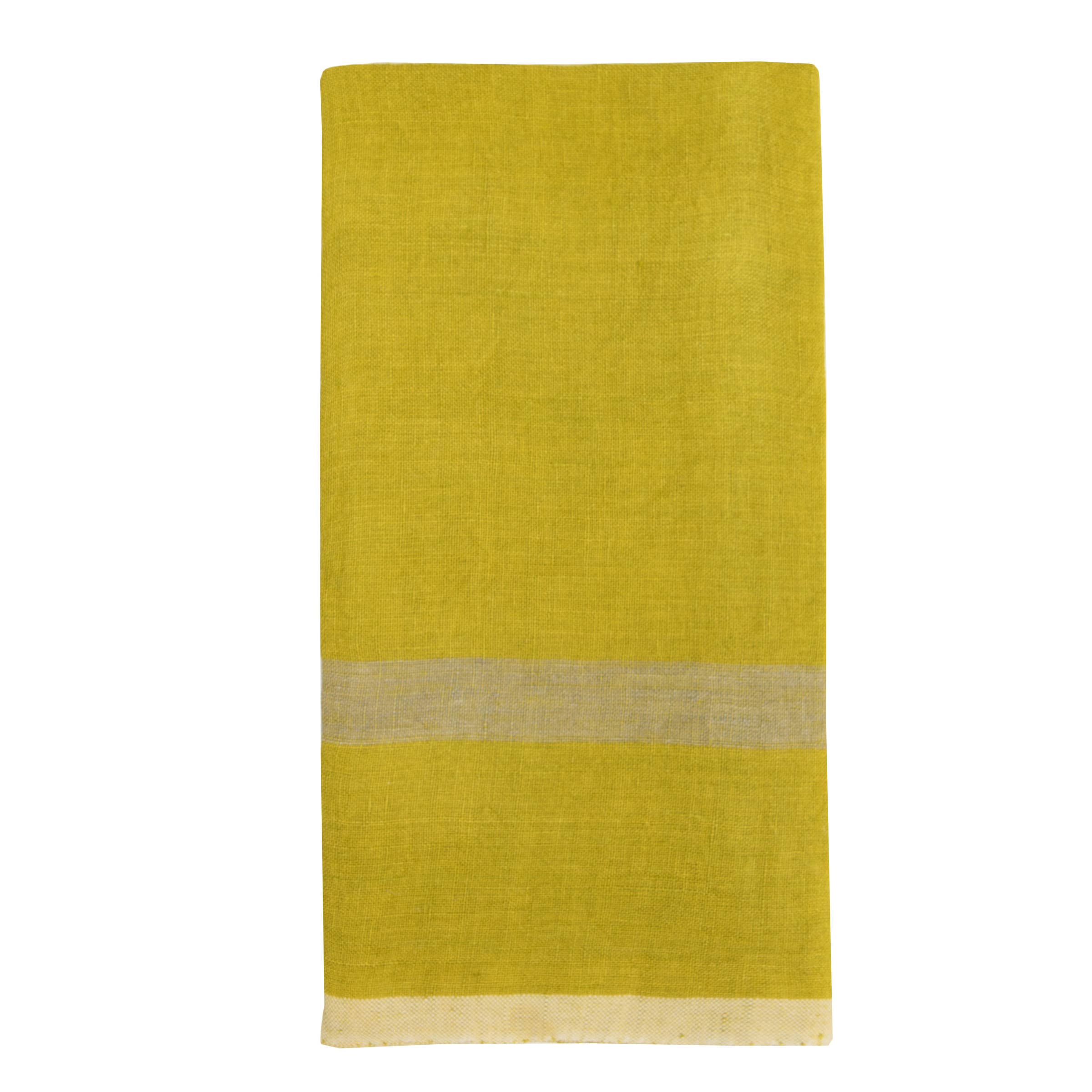 Laundered Linen Lime/Grey Towels 20x30 - Set of 2