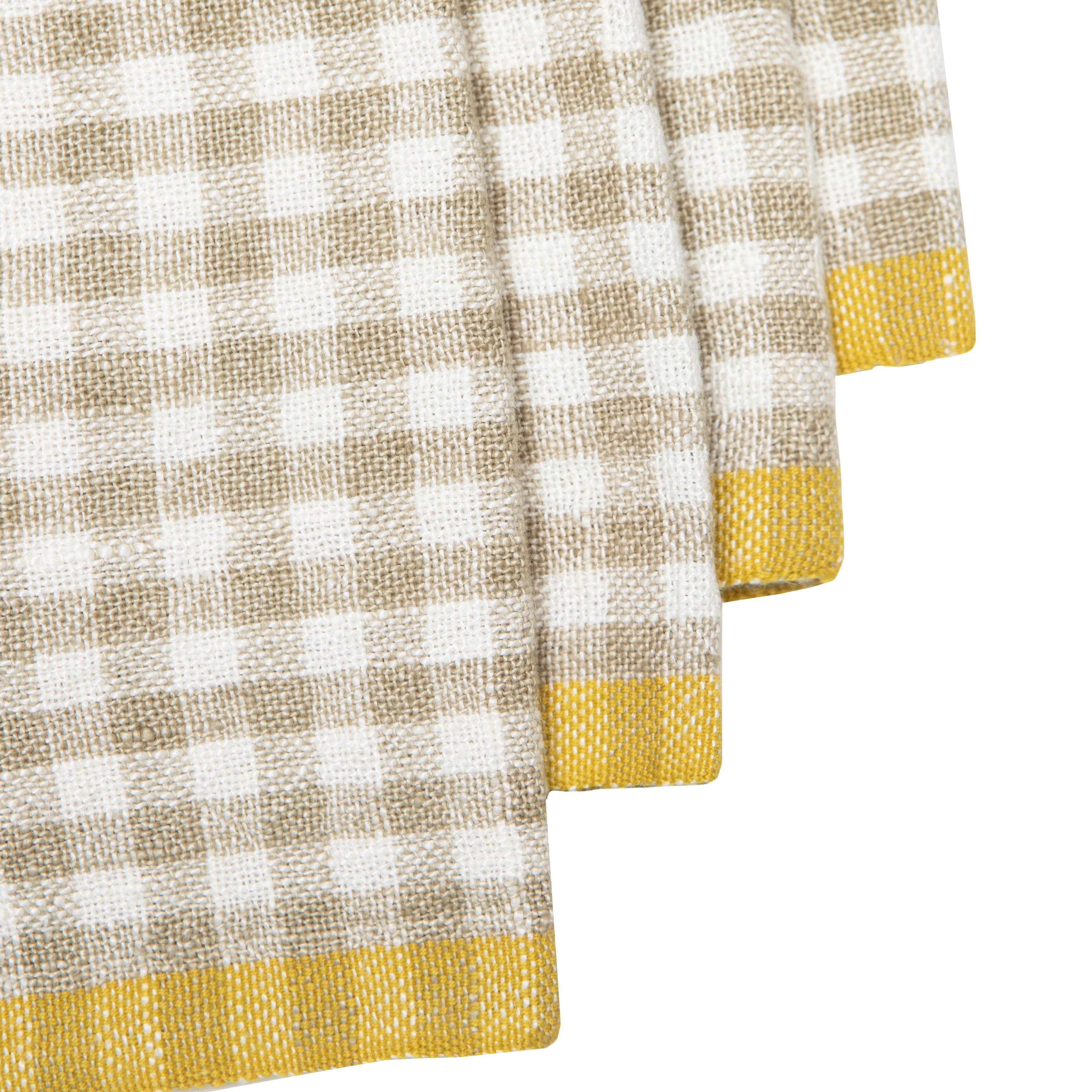 Bonnieux Gingham Napkins - Natural - S/4