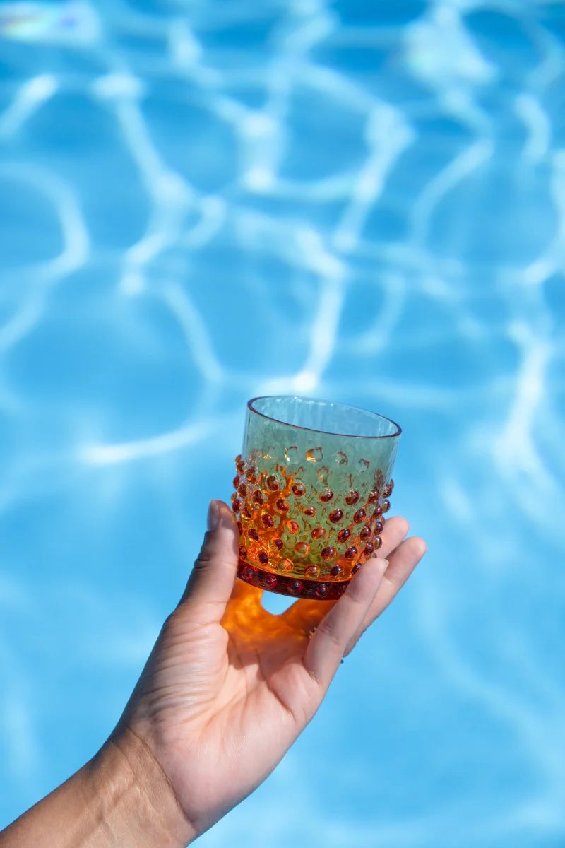 Hobnail Whiskey Glass S/4 - Amber