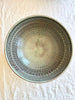 ceramic pasta bowl with peacock design in jade 11 inches in diameter top view