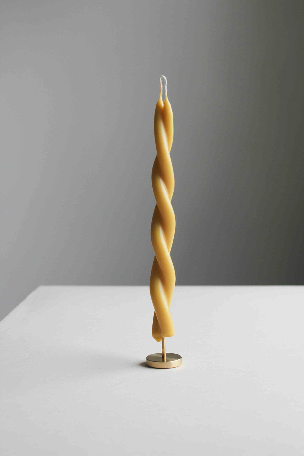Natural Twist Taper Candles standing
