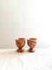 fasano egg cups with brown splatter pattern