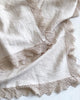 cream linen tablecloth with macrame trim