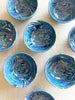 finger bowls with blue green and white swirl pattern 4 inches in diameter group of several