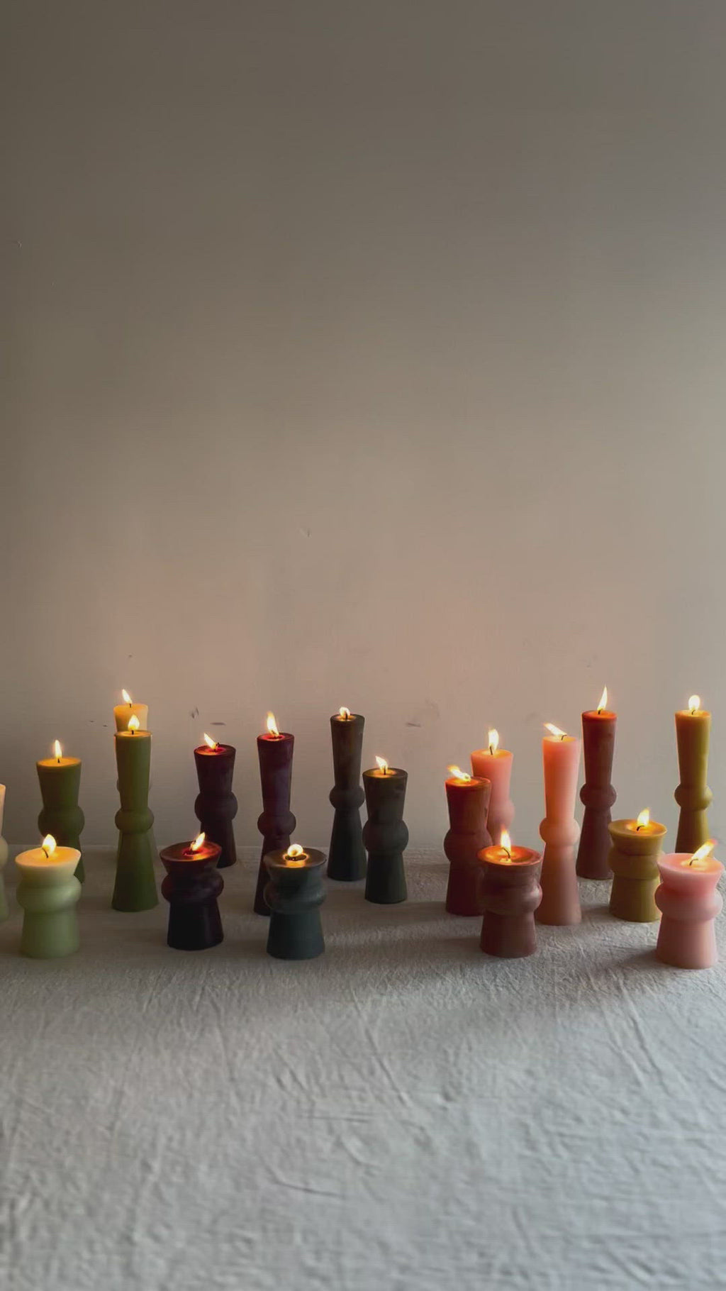 video of assorted totem candles with flames