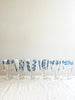 hand painted wine glasses with blue leaf pattern