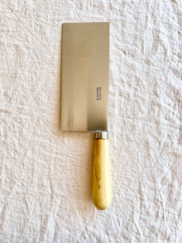 cleaver with boxwood handle by pallares solsona 18cm