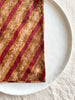 red and gold striped cotton tablecloth