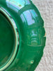 green wedgwood copeland majolica dessert plate small chip underneath the rim of plate