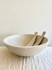 wooden bowl with pearl maplewood salad servers side view