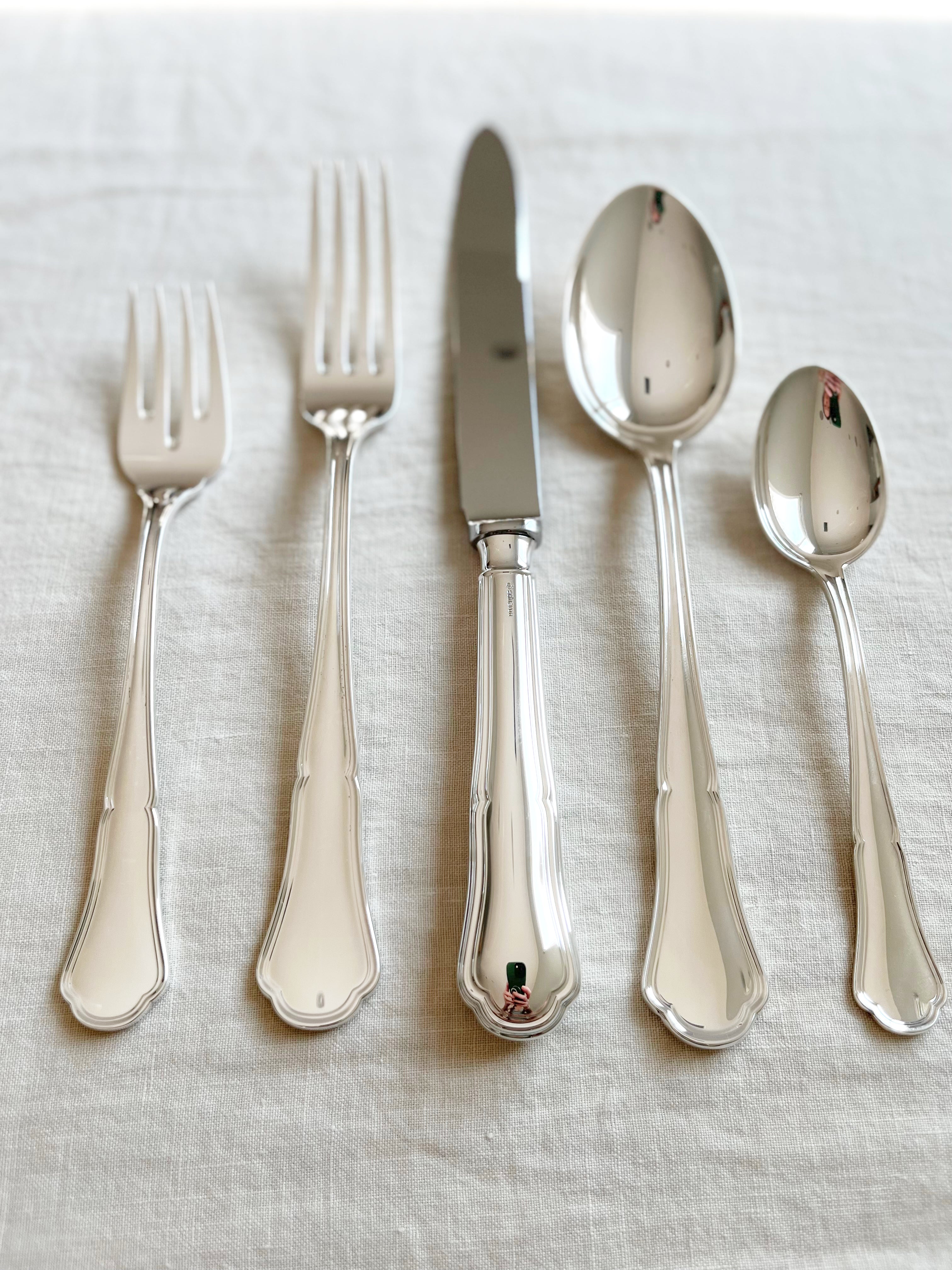 barocchino flatware silver plated close up