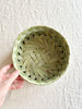 woven basket sotol light green 8.5 inch small top view with hand