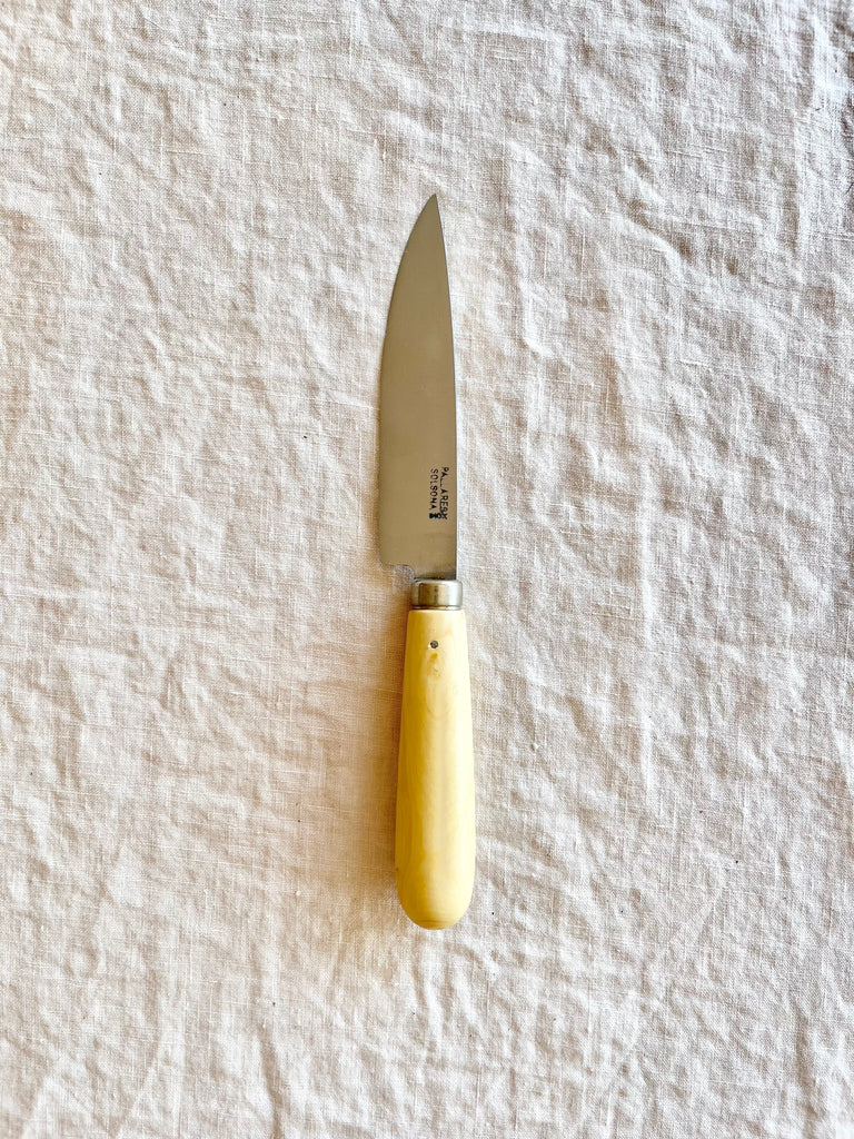 kitchen knife with boxwood handle by pallares solsona carbon steel 10cm