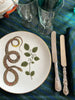 cotton tablecloths green with dark and light blue stripes paired with white plate