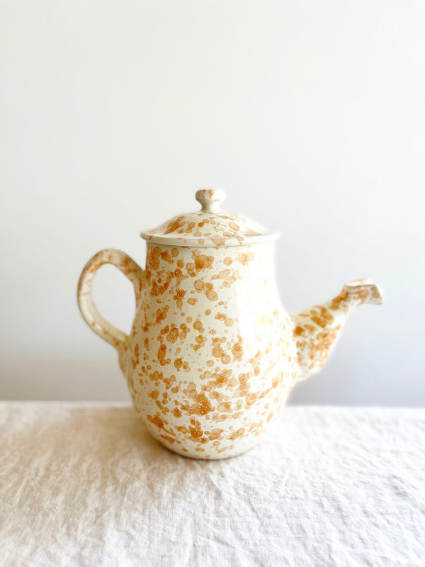coffee pot with splatter pattern in natural color