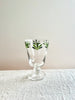 hand painted wine glasses with dark green leaf pattern small leaves