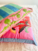 Small Indonesian Red Rose Pillows stacked close up lisa corti signature